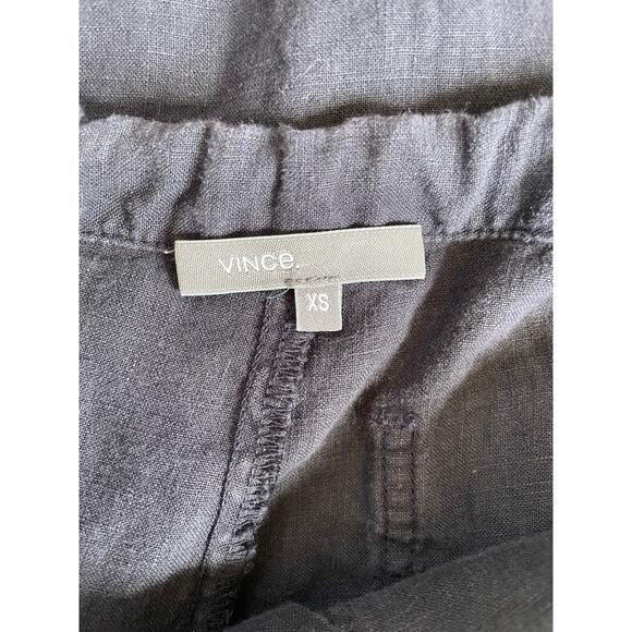 Vince Navy Linen Wide Leg Loose Fit Drawstring Pants, XS - Picture 5 of 5